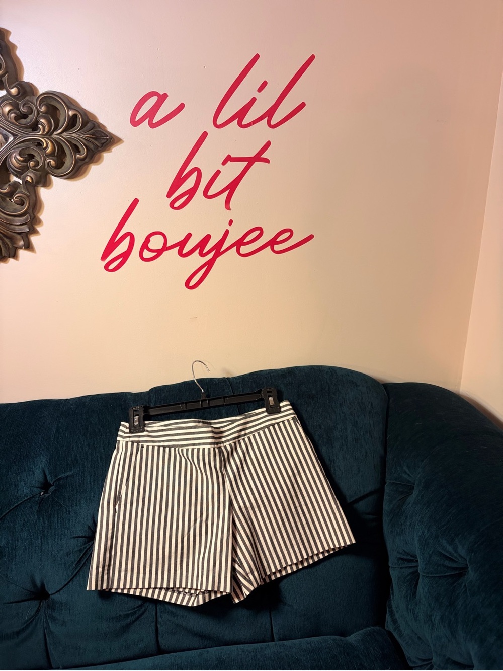 Express Black and White Striped Women's Shorts